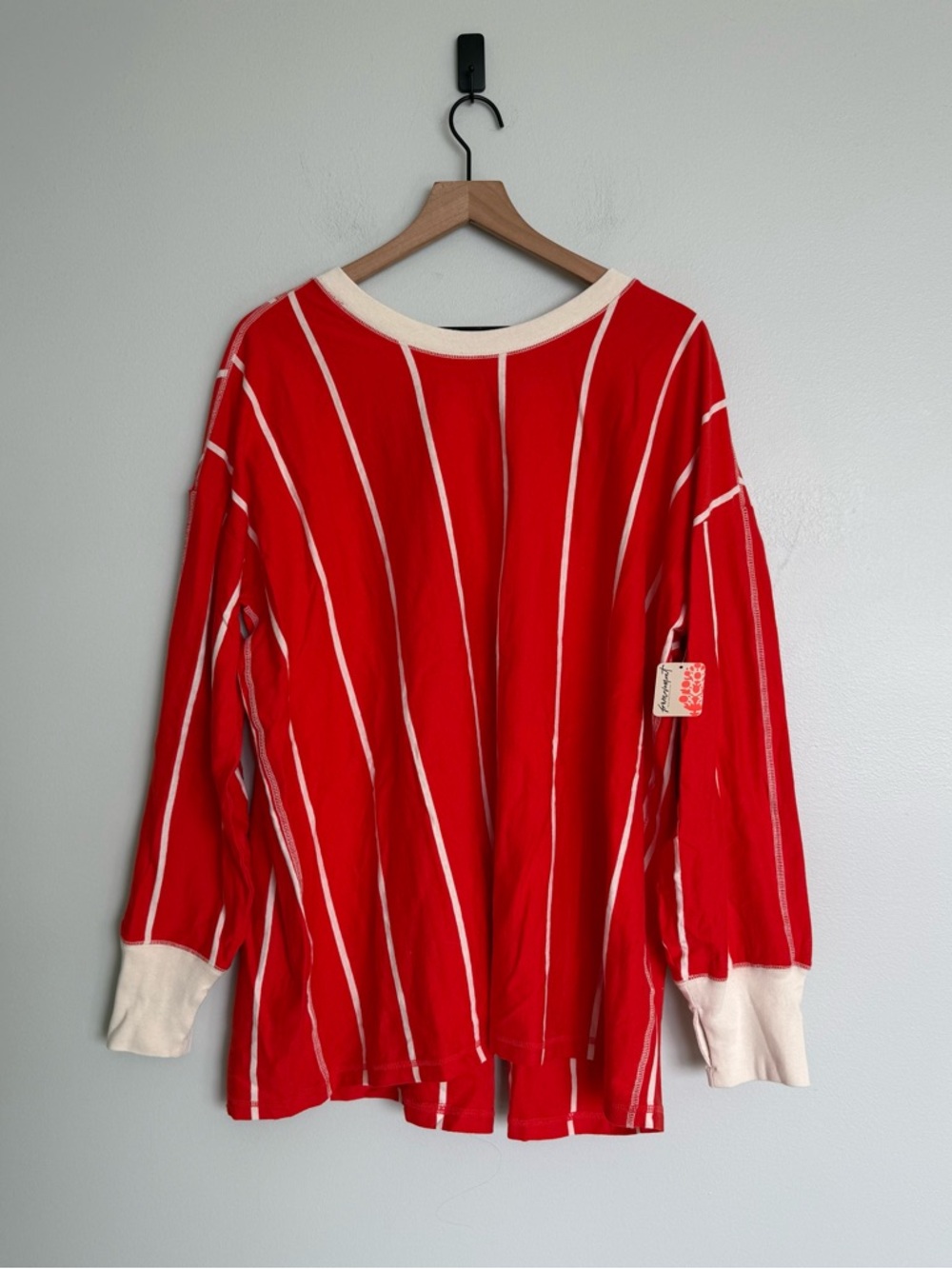Free People FP Movement Home Game Red & White Stripe Layer Top - Picture 3 of 10